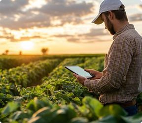 Farmer in field